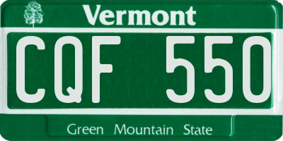 VT license plate CQF550