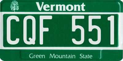 VT license plate CQF551