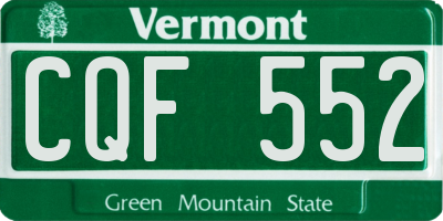 VT license plate CQF552