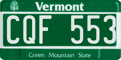 VT license plate CQF553