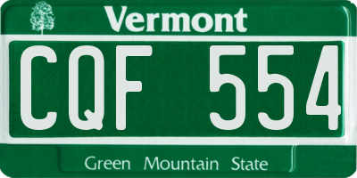 VT license plate CQF554