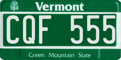 VT license plate CQF555
