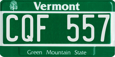 VT license plate CQF557