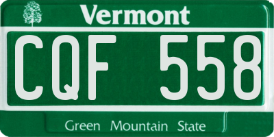 VT license plate CQF558