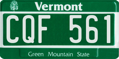 VT license plate CQF561