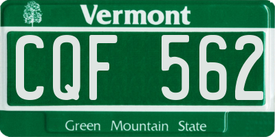 VT license plate CQF562