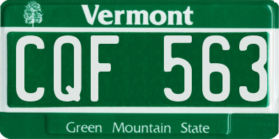 VT license plate CQF563