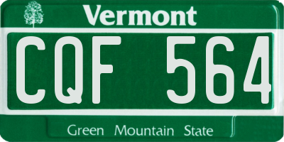 VT license plate CQF564