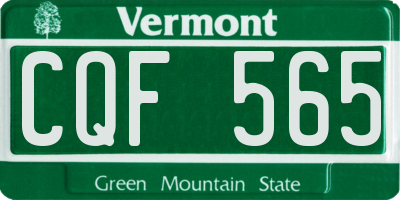 VT license plate CQF565