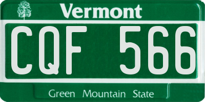 VT license plate CQF566