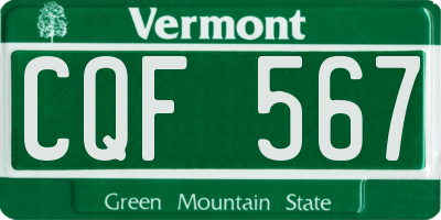 VT license plate CQF567