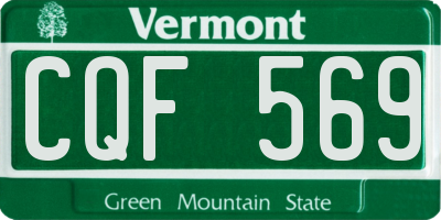 VT license plate CQF569
