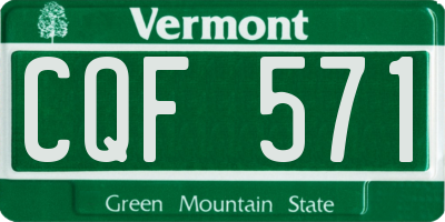 VT license plate CQF571