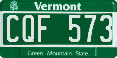 VT license plate CQF573