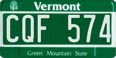 VT license plate CQF574