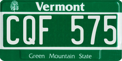 VT license plate CQF575