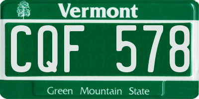 VT license plate CQF578