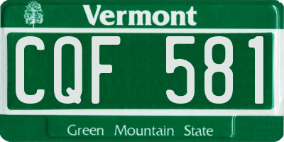 VT license plate CQF581
