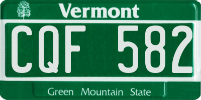 VT license plate CQF582