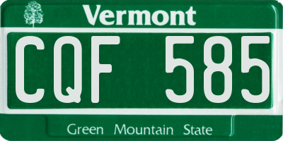 VT license plate CQF585