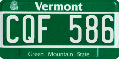 VT license plate CQF586