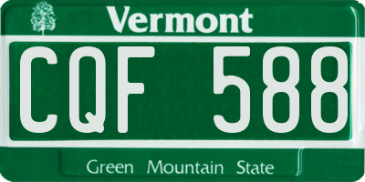 VT license plate CQF588