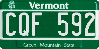 VT license plate CQF592