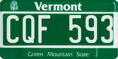 VT license plate CQF593