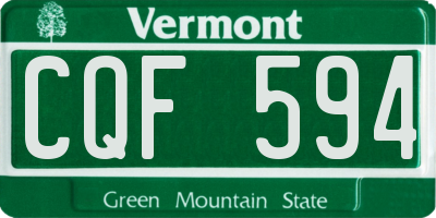 VT license plate CQF594