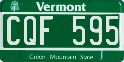 VT license plate CQF595