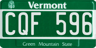 VT license plate CQF596