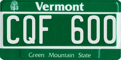 VT license plate CQF600