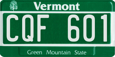 VT license plate CQF601