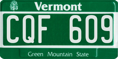 VT license plate CQF609