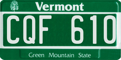 VT license plate CQF610