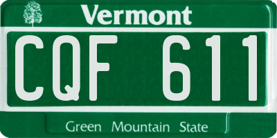VT license plate CQF611