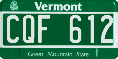 VT license plate CQF612