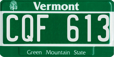 VT license plate CQF613