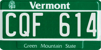 VT license plate CQF614