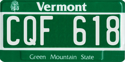 VT license plate CQF618