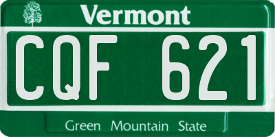 VT license plate CQF621