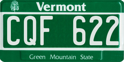 VT license plate CQF622