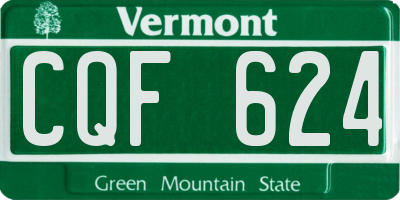 VT license plate CQF624
