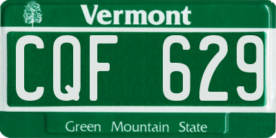 VT license plate CQF629