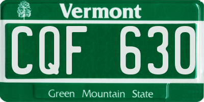 VT license plate CQF630