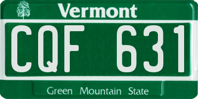 VT license plate CQF631