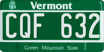 VT license plate CQF632