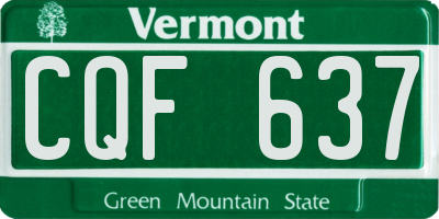 VT license plate CQF637