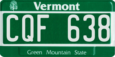 VT license plate CQF638