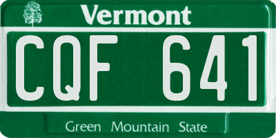 VT license plate CQF641